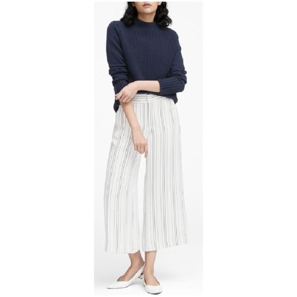 Banana Republic Women's High Rise Wide Leg Crop Pants Size 12R